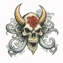 mastodon skull tattoo design idea