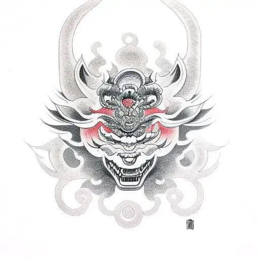 Amaterasu Oni Mask Japanese Mythology Goddess' Sticker | Spreadshirt
