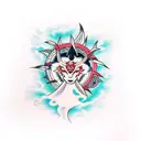 leg sleeve amaterasu  tattoo design idea