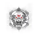 leg sleeve amaterasu  tattoo design idea