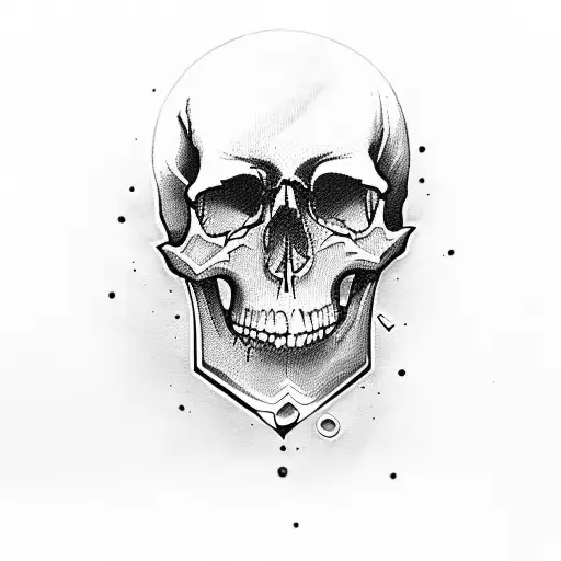skull that is half face tattoo design idea
