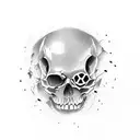 half face half skull tattoo design idea