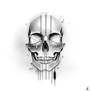 half face half skull tattoo design idea