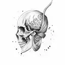 half face half skull tattoo design idea