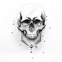 skull that is half face tattoo design idea