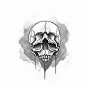 skull that is half face tattoo design idea