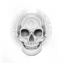 skull that is half face tattoo design idea