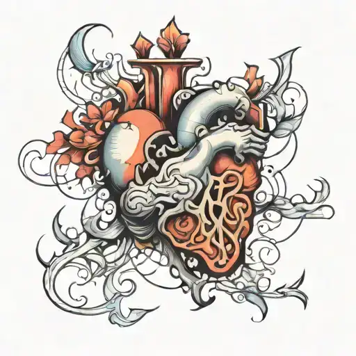 a tattoo of mind and heart competing logic over emotion  tattoo design idea