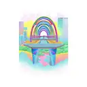 rainbow bridge tattoo design idea