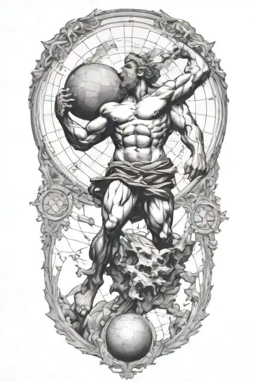 Atlas carrying the world tattoo design idea
