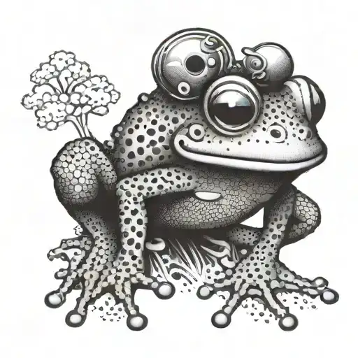 Afro cook frog tattoo design idea