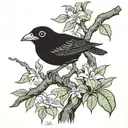black bird in tree with coqui frog in puerto rico add frog add frog on branch tattoo design idea