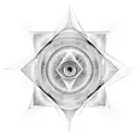 sacred geometry background with the eye of Ra above it and metatrons cube below  tattoo design idea