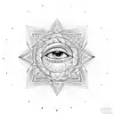 sacred geometry background with the eye of Ra above it and metatrons cube below  tattoo design idea