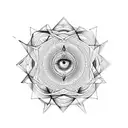 sacred geometry background with the eye of Ra above it and metatrons cube below  tattoo design idea