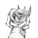 cowgirl boots with cross and roses with thorns  tattoo design idea