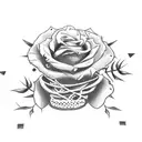 cowgirl boots with cross and roses with thorns  tattoo design idea