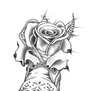 cowgirl boots with cross and roses with thorns  tattoo design idea