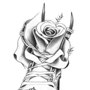 cowgirl boots with cross and roses with thorns  tattoo design idea