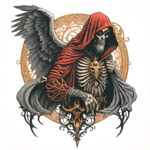 Azrael, guiding me beyond the veil tattoo design idea