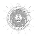 a dove with an olive branch inside a wind rosette tattoo design idea
