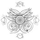 a dove with an olive branch inside a wind rosette tattoo design idea