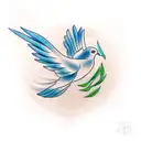 a dove with an olive branch inside  tattoo design idea