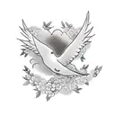 a dove with an olive branch inside  tattoo design idea