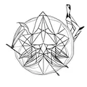 a tattoo of an origami crane carrying a dove with an olive branch inside a wind rosette tattoo design idea