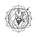 a tattoo of an origami crane carrying a dove with an olive branch inside a wind rosette tattoo design idea