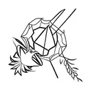 a tattoo of an origami crane carrying a dove with an olive branch inside a wind rosette tattoo design idea