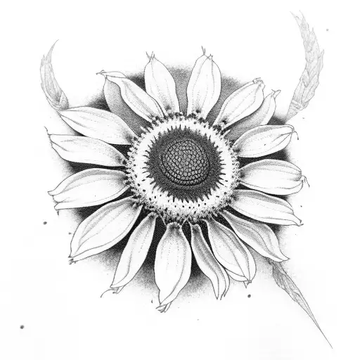 echinacea flower tattoo design idea