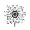 simplified echinacea flower tattoo design idea