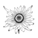 simplified echinacea flower tattoo design idea