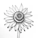 simplified echinacea flower tattoo design idea