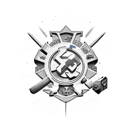 Incorporate the symbols of the Union of Communist Youth and open-world gaming in a new-school style tattoo design idea