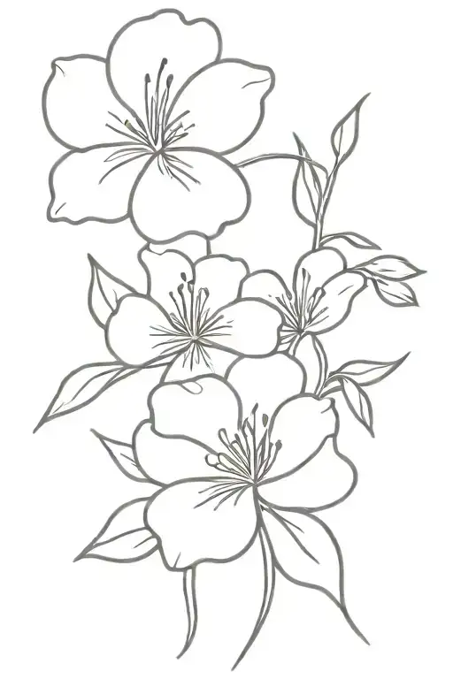 Violet and primrose flower intertwined tattoo design idea