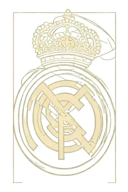  real madrid logo  with number 4 tattoo design idea