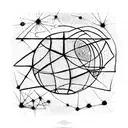 One black triangle in the foreground, Three planets in the background, willow tattoo design idea