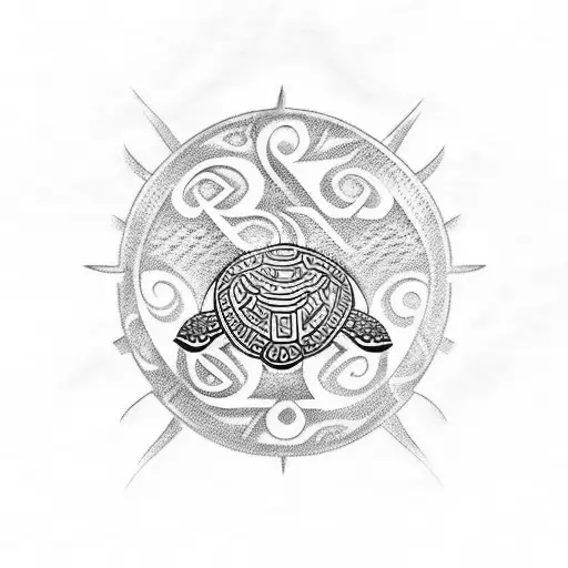 Polynesian turtle tattoo te ara poutama, tiki, shell, waves, koru, ti, palm, Marquesan cross, ani ata, twist, hibiscus tattoo design idea
