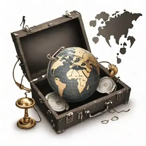 A music-inspired tattoo featuring a globe with musical notes as travel destinations tattoo design idea