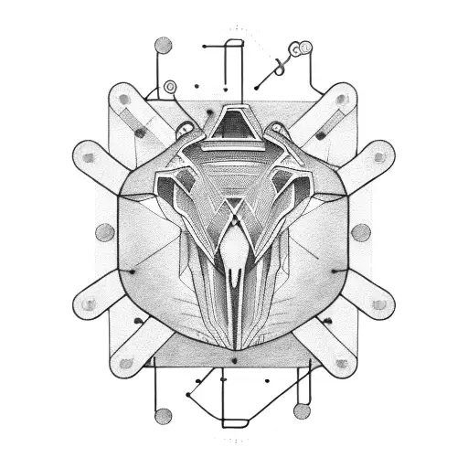 Circuitry-like patterns merging with swim, bike, and run equipment tattoo design idea