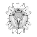 Circuitry-like patterns merging with swim, bike, and run equipment tattoo design idea