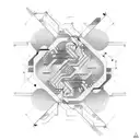 Circuitry-like patterns merging with swim, bike, and run equipment tattoo design idea