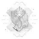 Circuitry-like patterns merging with swim, bike, and run equipment tattoo design idea