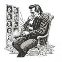 when the man comes around Johnny cash with Jesus  tattoo design idea