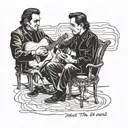 when the man comes around Johnny cash with Jesus  tattoo design idea