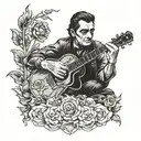 when the man comes around Johnny cash with Jesus  tattoo design idea
