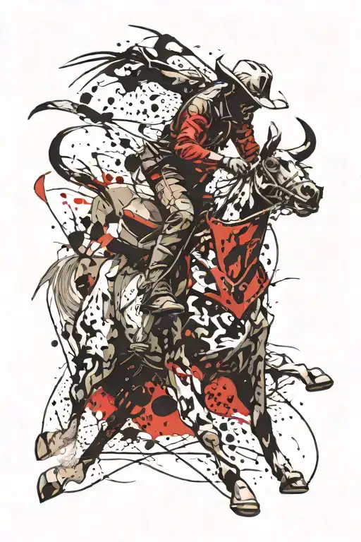 bull rider tattoo design idea