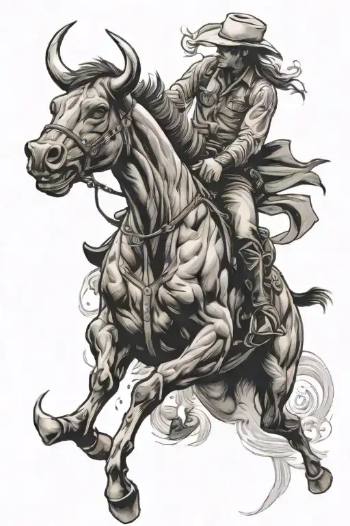 bull rider tattoo design idea
